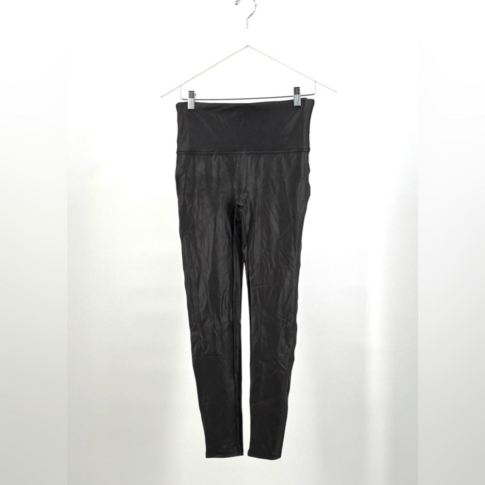 Spanx Black Faux Leather Leggings Size L